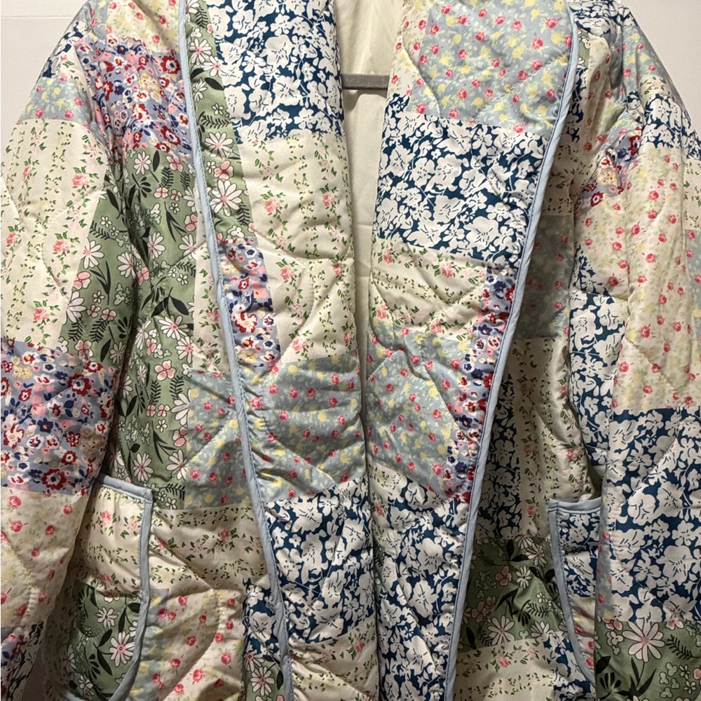 Floral Patchwork Pastel Quilted Jacket - image 2